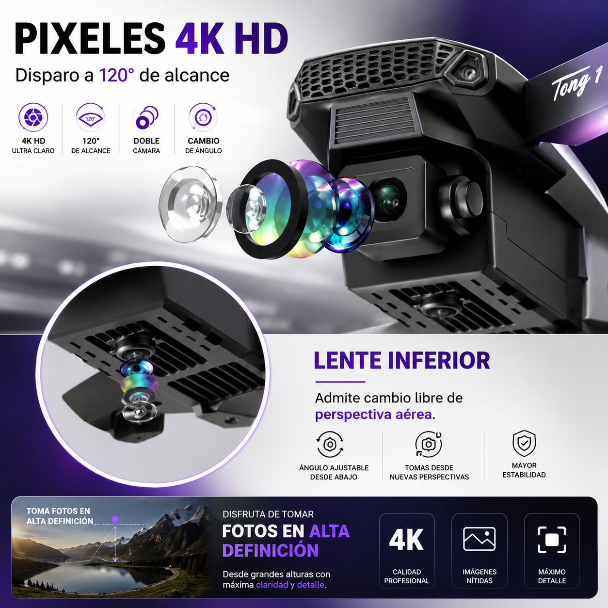 [OFERTA] - Dron E99 Max Sky Vision 4K + DOBLE BATERÍA + CONTROL PANTALLA CELULAR