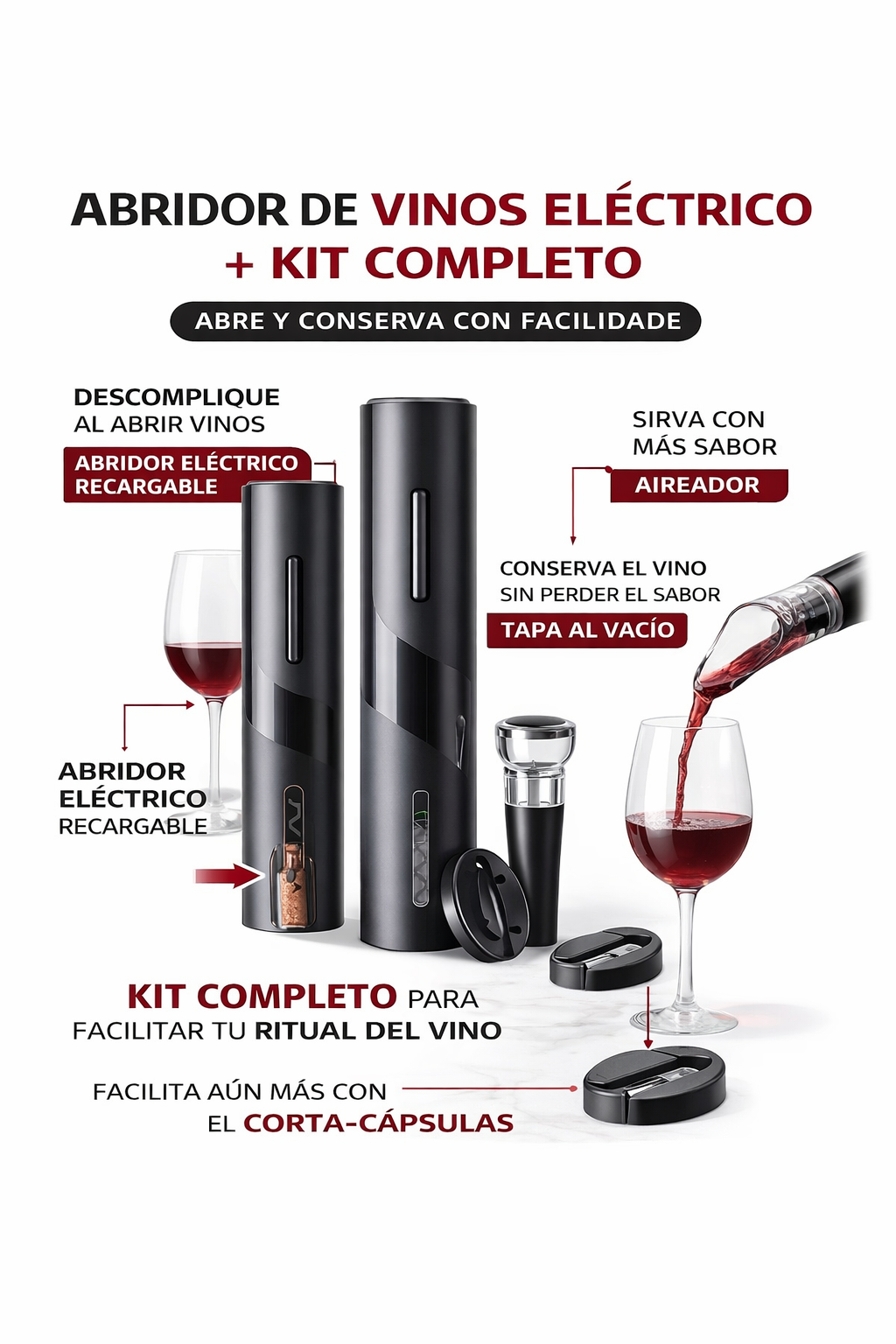 Sacacorchos Eléctrico Vino