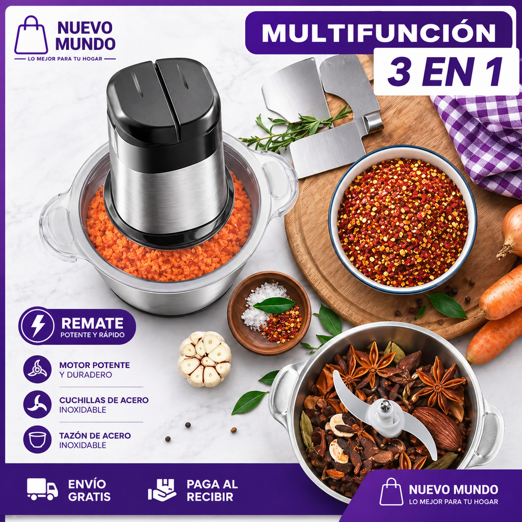 🔪MOLINO PICADOR ELÉCTRICO ACERO INOXIDABLE 🔥