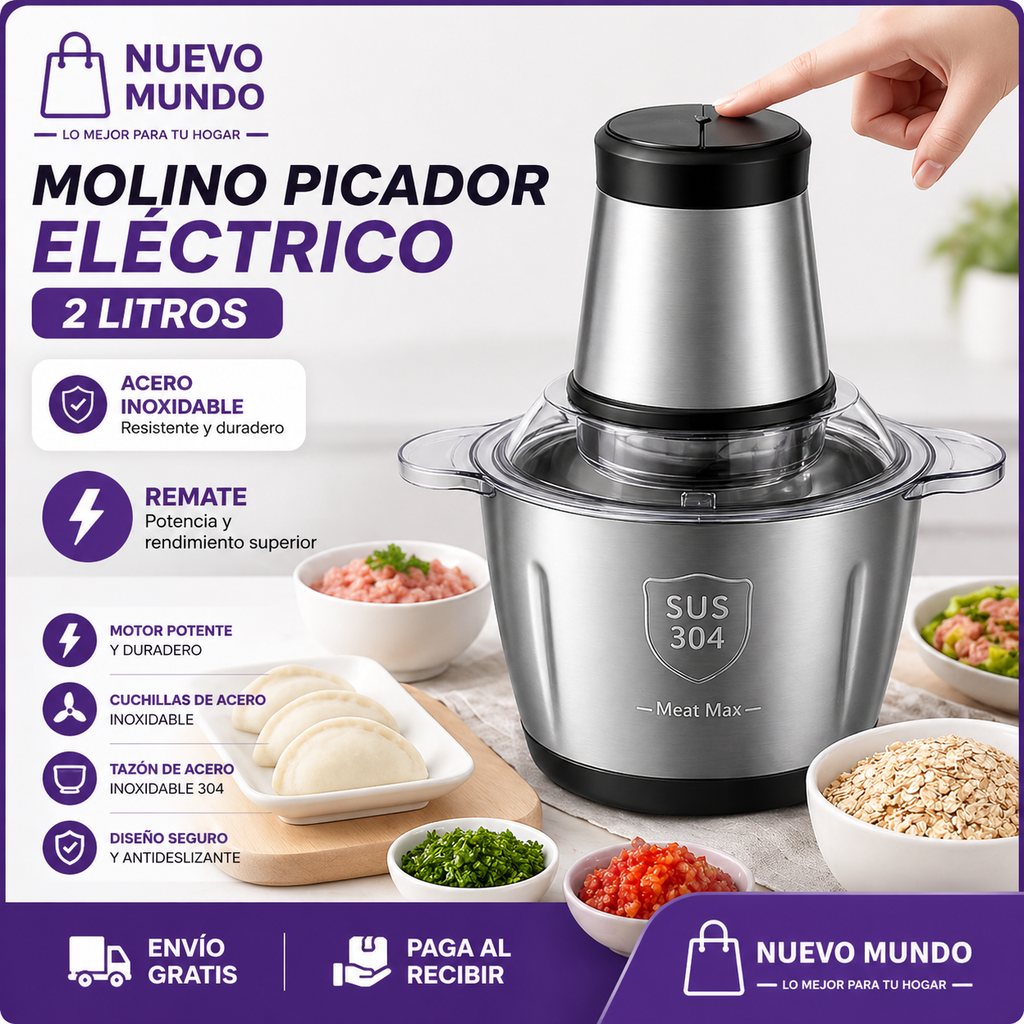 🔪MOLINO PICADOR ELÉCTRICO ACERO INOXIDABLE 🔥